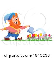 Gnome Watering A Garden Clipart by Vector Tradition SM