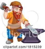 Poster, Art Print Of Gnome Making A Sword Clipart