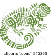 Iguana In Aztec Mayan Totem Style Clipart