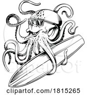 Poster, Art Print Of Surfer Octopus Clipart