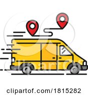 Poster, Art Print Of Delivery Van With Gps Navigation Pins