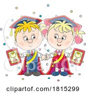 Cartoon School Children Graduating Pre School Clipart