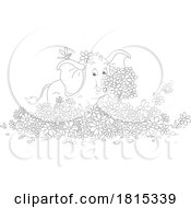 Cartoon Elephant In A Flower Garden Clipart