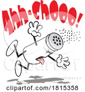 Sneezing Pepper Shaker Mascot Clipart