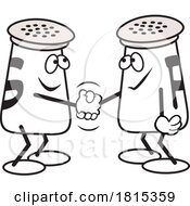 Salt And Pepper Mascots Shaking Hands Clipart