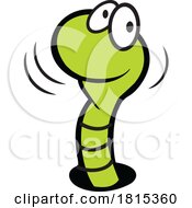 Poster, Art Print Of Happy Worm Emerging From A Hole Clipart