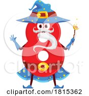 Wizard Number 8 Mascot Clipart