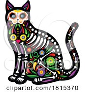 Poster, Art Print Of Mexican Day Of The Dead Sugar Skull Cat Skeleton Clipart