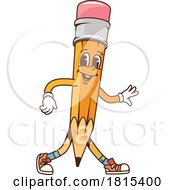 Retro Cartoon Pencil Mascot Clipart