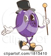 Magician Plum Mascot Clipart