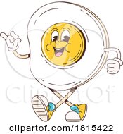 Retro Cartoon Fried Egg Mascot Clipart