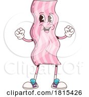 Retro Cartoon Bacon Mascot Clipart