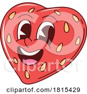 Retro Cartoon Strawberry Mascot Clipart