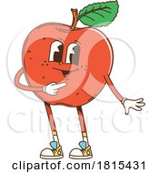 Retro Cartoon Red Apple Mascot Clipart