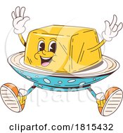 Retro Cartoon Butter Mascot Clipart