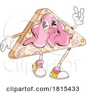 Retro Cartoon Toast With Jam Mascot Clipart