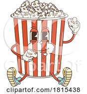 Retro Cartoon Popcorn Bucket Mascot Clipart