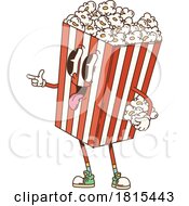 Retro Cartoon Popcorn Bucket Mascot Clipart