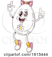 Retro Cartoon Egg Mascot Clipart