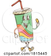 Retro Cartoon Fountain Soda Mascot Clipart