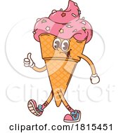 Retro Cartoon Ice Cream Mascot Clipart