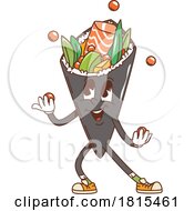 Retro Cartoon Sushi Character Clipart