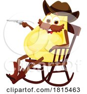 Tortellini Pasta Cowboy Mascot In A Rocking Chair Clipart by Vector Tradition SM