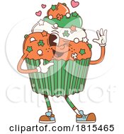 Poster, Art Print Of Retro Cartoon St Patricks Day Cupcake Character Clipart