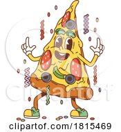 Retro Cartoon Pizza Character Clipart