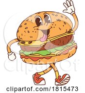 Retro Cartoon Cheeseburger Character Clipart