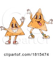 Retro Cartoon Tortilla Chip Characters Clipart