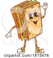 Retro Cartoon Sandwich Mascot Clipart