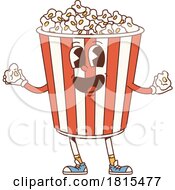 Retro Cartoon Popcorn Bucket Mascot Clipart