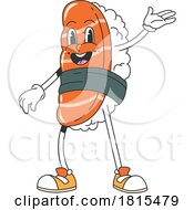 Retro Cartoon Sushi Character Clipart