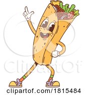 Retro Cartoon Burrito Or Wrap Mascot Clipart