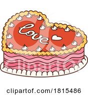 Retro Cartoon Heart Cake Clipart