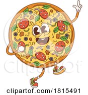 Retro Cartoon Pizza Mascot Clipart