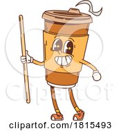 Retro Cartoon Take Out Coffee Mascot Clipart