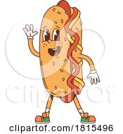 Retro Cartoon Hot Dog Mascot Clipart