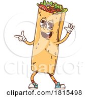 Retro Cartoon Burrito Or Wrap Mascot Clipart