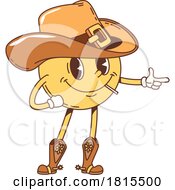 Retro Cartoon Cowboy Emoticon Mascot Clipart