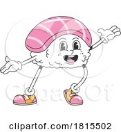 Retro Cartoon Sushi Mascot Clipart