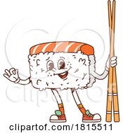 Retro Cartoon Sushi Mascot Clipart