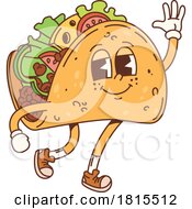 Retro Cartoon Taco Character Clipart