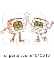 Retro Cartoon Sushi Character Clipart