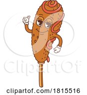 Retro Cartoon Corn Dog Mascot Clipart