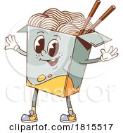 Retro Cartoon Noodles Mascot Clipart