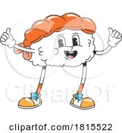 Retro Cartoon Sushi Mascot Clipart