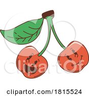 Retro Cartoon Cherries Mascot Clipart