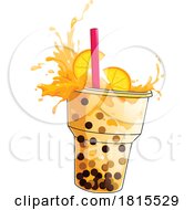 Citrus Boba Bubble Tea Clipart